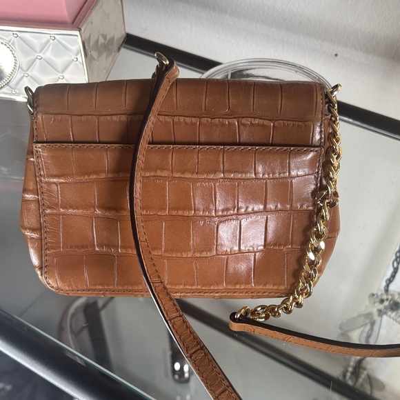 Michael Kors Brown Croc-Embossed Crossbody Bag - Picture 2 of 8